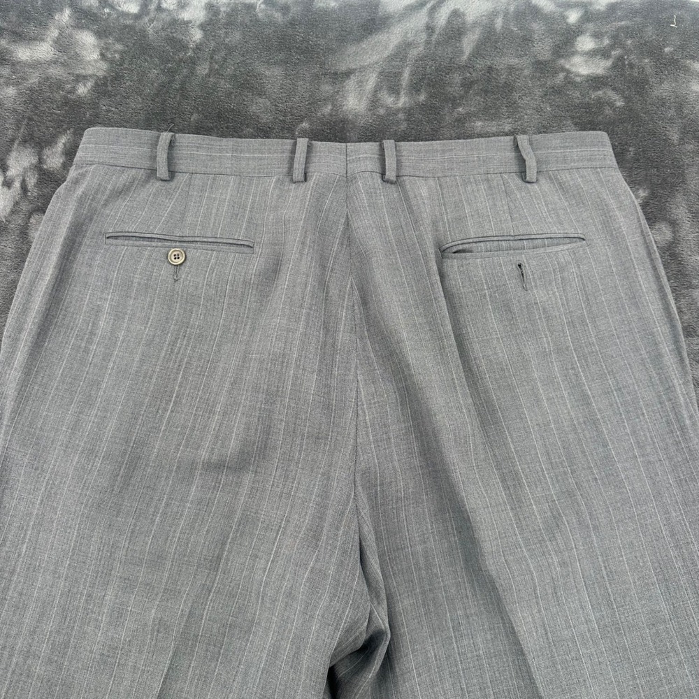 Brooks Brothers 346 WOOL Dress Pants Grey Pinstripe Wool Stretch  Men's 42x31 - Picture 4 of 9